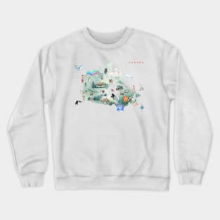 Illustrated Map of Canada Crewneck Sweatshirt